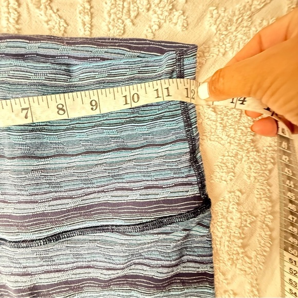 Lululemon Wunder Under Sz 6 Cropped Leggings Heathered Blue Crops - Picture 4 of 8